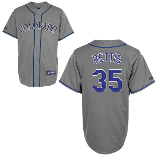 Chad Bettis #35 mlb Jersey-Colorado Rockies Women's Authentic Road Gray Cool Base Baseball Jersey